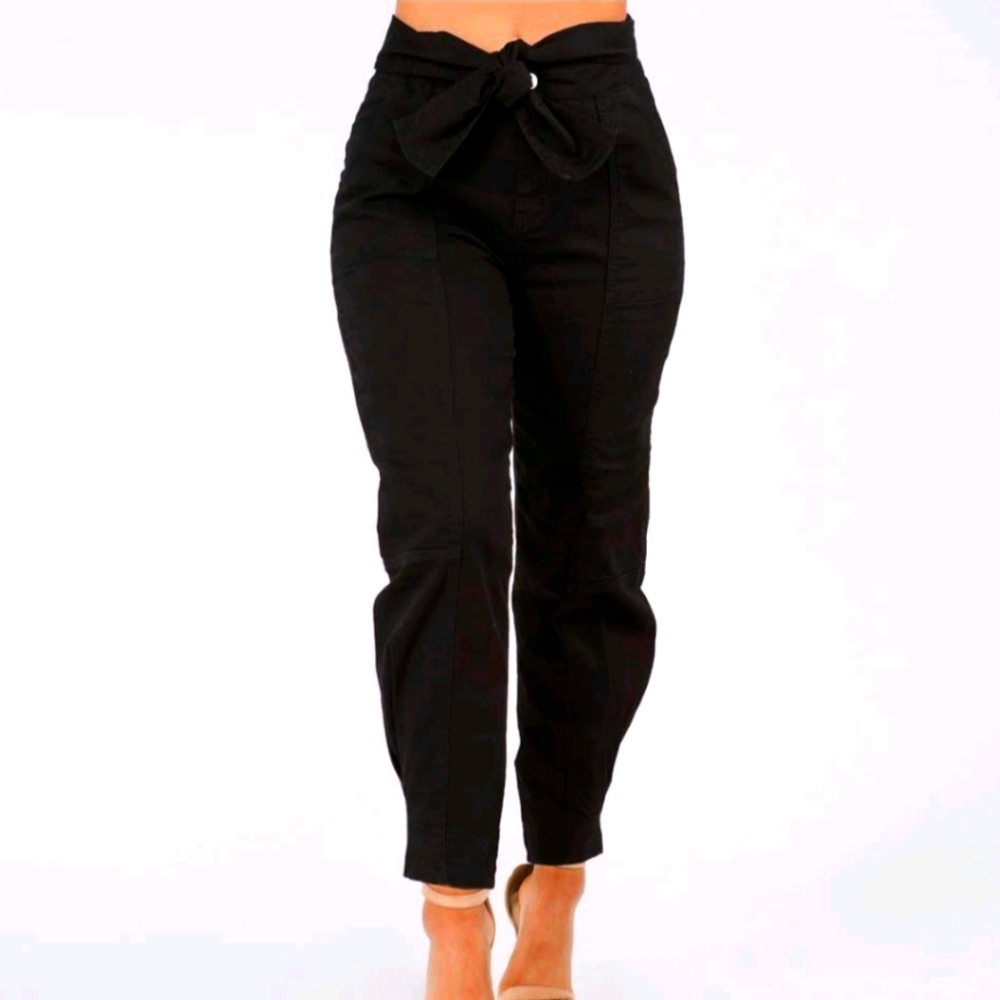 Sleeve tie High-waisted pants